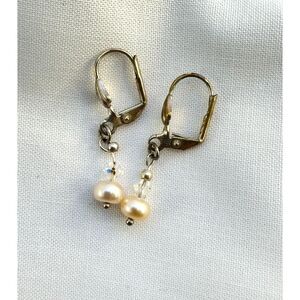 Dainty Sterling Silver Pearl Dangle Earrings